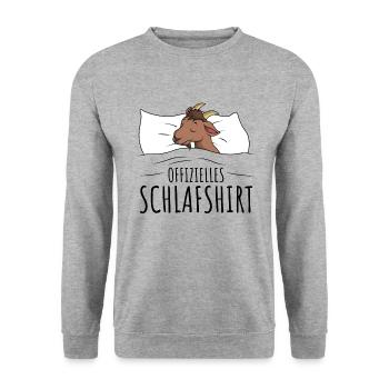 Ziege - Unisex Pullover - Weißgrau meliert - Vorne - Alina (178cm) & Michal (187cm)