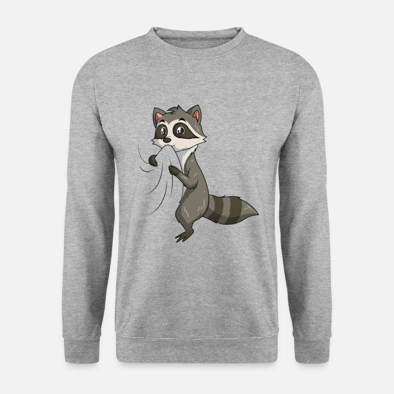Waschbär - Unisex Pullover - Weißgrau meliert