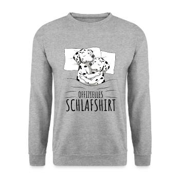 Dalmatiner - Unisex Pullover - Weißgrau meliert - Vorne - Alina (178cm) & Michal (187cm)
