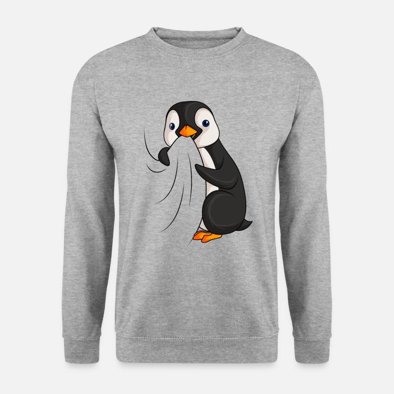 Pinguin - Unisex Pullover - Weißgrau meliert