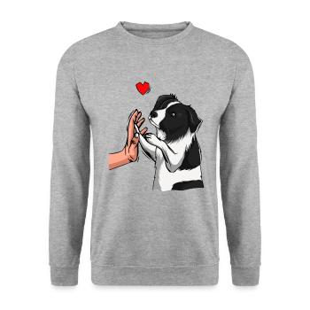 Border Collie Love Dogs Mom Mistress - Unisex Sweatshirt - salt & pepper - Front - Alina (178cm) & Michal (187cm)