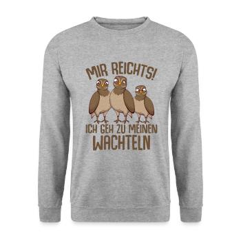 Wachtel - Unisex Pullover - Weißgrau meliert - Vorne - Alina (178cm) & Michal (187cm)