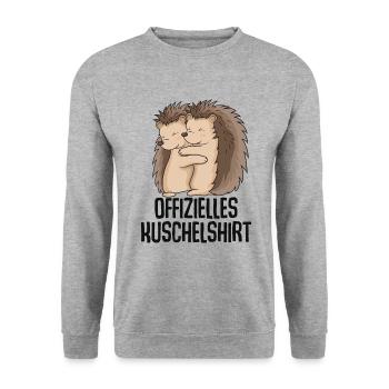 Igel - Unisex Pullover - Weißgrau meliert - Vorne - Alina (178cm) & Michal (187cm)