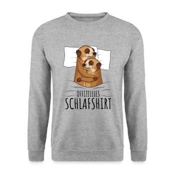 Erdmännchen - Unisex Pullover - Weißgrau meliert - Vorne - Alina (178cm) & Michal (187cm)