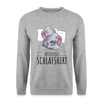 Elefant - Unisex Pullover - Weißgrau meliert - Vorne - Alina (178cm) & Michal (187cm)