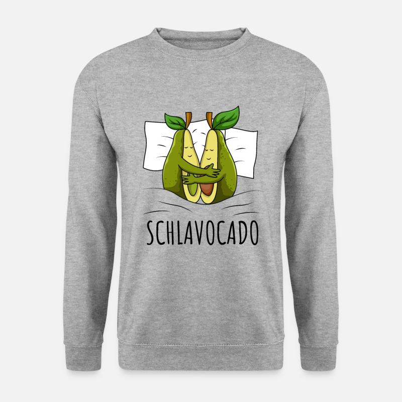 Avocado Schlafshirt - Unisex Pullover - Weißgrau meliert