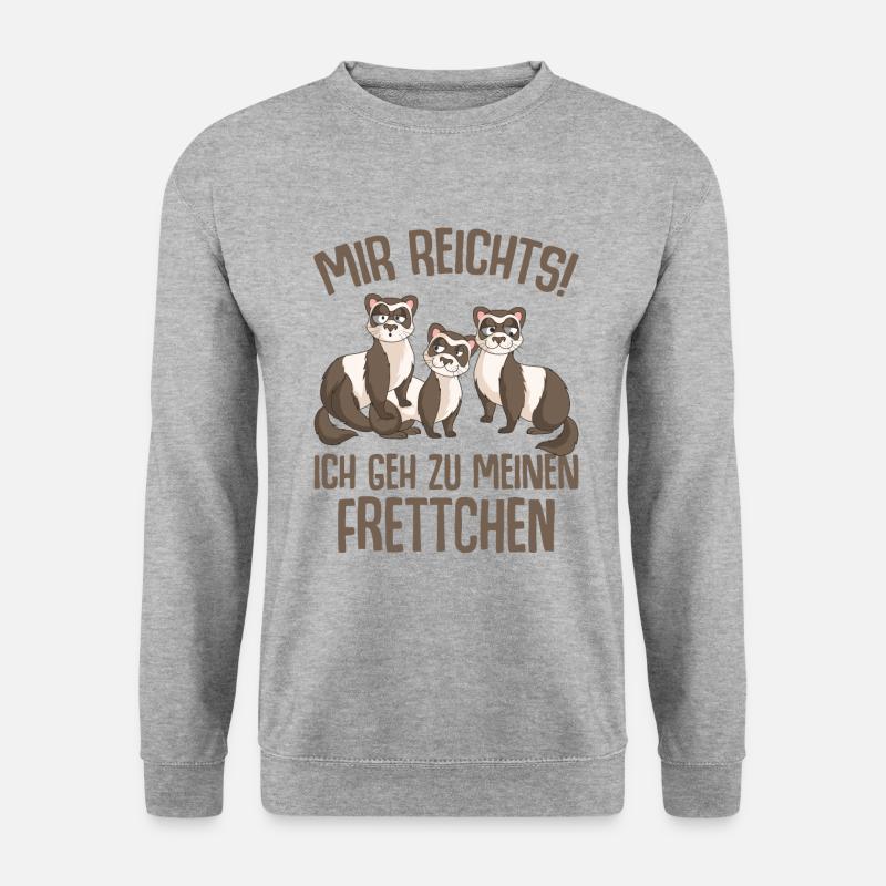Frettchen - Unisex Pullover - Weißgrau meliert