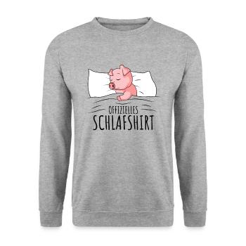 Schwein - Unisex Pullover - Weißgrau meliert - Vorne - Alina (178cm) & Michal (187cm)