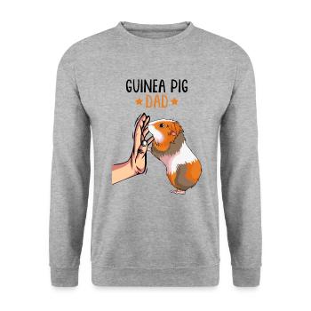 Cochon d’Inde Papa Pet - Sweat-shirt Unisexe - gris chiné - Devant - Alina (178cm) & Michal (187cm)
