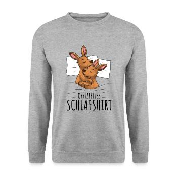 Känguru - Unisex Pullover - Weißgrau meliert - Vorne - Alina (178cm) & Michal (187cm)