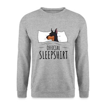 Dobermann - Unisex Pullover - Weißgrau meliert - Vorne - Alina (178cm) & Michal (187cm)