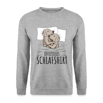 Weimaraner - Unisex Pullover - Weißgrau meliert - Vorne - Alina (178cm) & Michal (187cm)