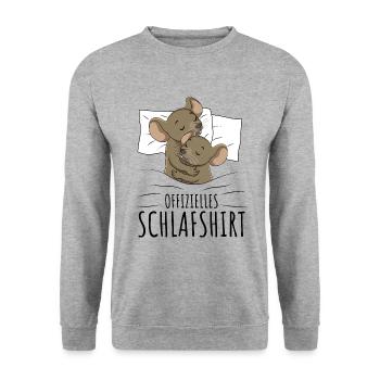 Mäuse - Unisex Pullover - Weißgrau meliert - Vorne - Alina (178cm) & Michal (187cm)