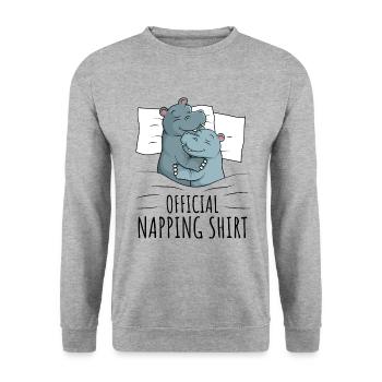 Hippopotame - Sweat-shirt Unisexe - gris chiné - Devant - Alina (178cm) & Michal (187cm)