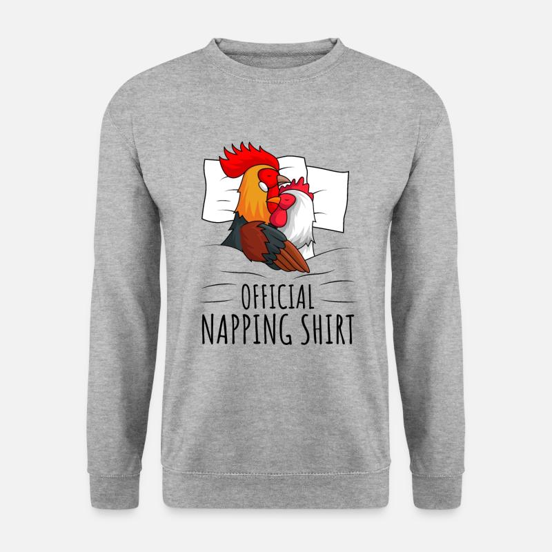 Hühner - Unisex Pullover - Weißgrau meliert