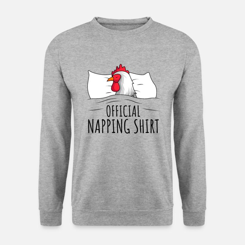 Hühner - Unisex Pullover - Weißgrau meliert