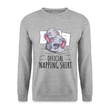 Elefant - Unisex Pullover - Weißgrau meliert - Vorne - Alina (178cm) & Michal (187cm)