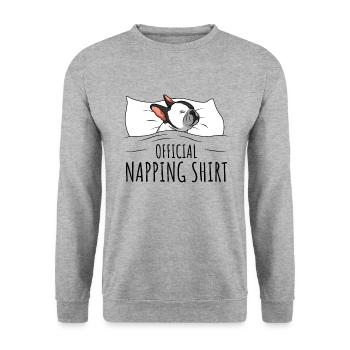 Français Bouledogue - Sweat-shirt Unisexe - gris chiné - Devant - Alina (178cm) & Michal (187cm)