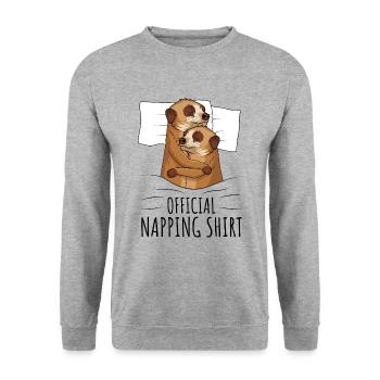 Erdmännchen - Unisex Pullover - Weißgrau meliert - Vorne - Alina (178cm) & Michal (187cm)