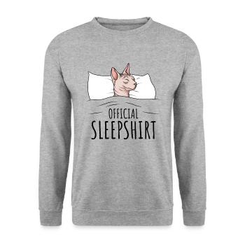 Sphynx Katze - Unisex Pullover - Weißgrau meliert - Vorne - Alina (178cm) & Michal (187cm)