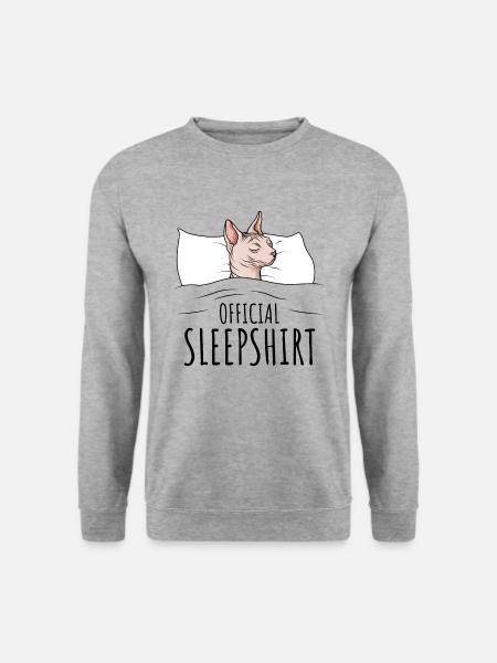 Sphynx Katze - Unisex Pullover - Weißgrau meliert