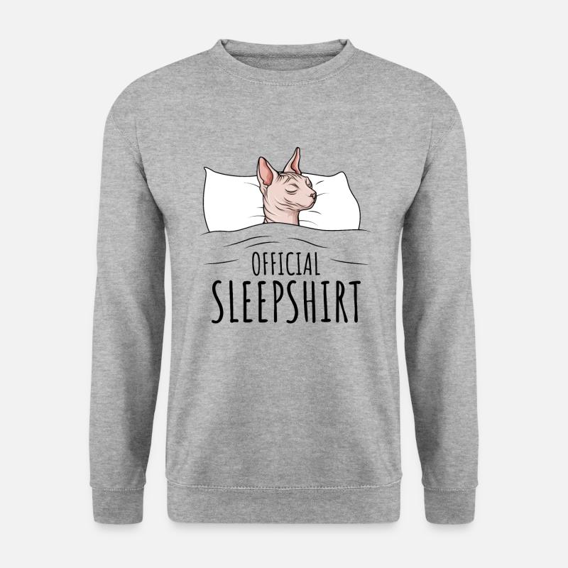Sphynx Katze - Unisex Pullover - Weißgrau meliert