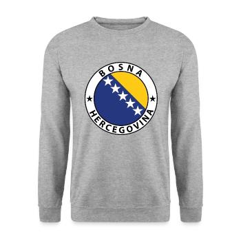 Bosnia and Herzegovina - Unisex Sweatshirt - salt & pepper - Front - Alina (178cm) & Michal (187cm)