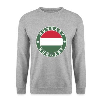 Hungary - Unisex Sweatshirt - salt & pepper - Front - Alina (178cm) & Michal (187cm)