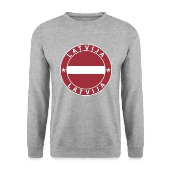 Latvia - Unisex Sweatshirt - salt & pepper - Front - Alina (178cm) & Michal (187cm)