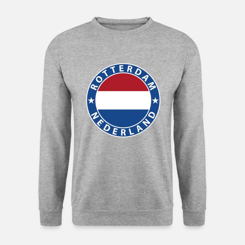 Rotterdam - Unisex Pullover - Weißgrau meliert