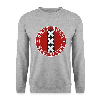 Amsterdam - Sweat-shirt Unisexe - gris chiné - Devant - Alina (178cm) & Michal (187cm)