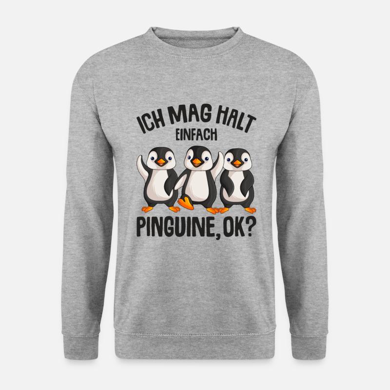 Pinguin - Unisex Pullover - Weißgrau meliert