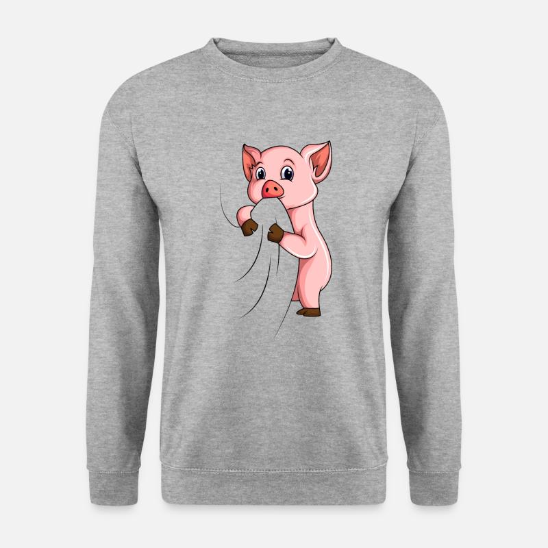 Schweine - Unisex Pullover - Weißgrau meliert