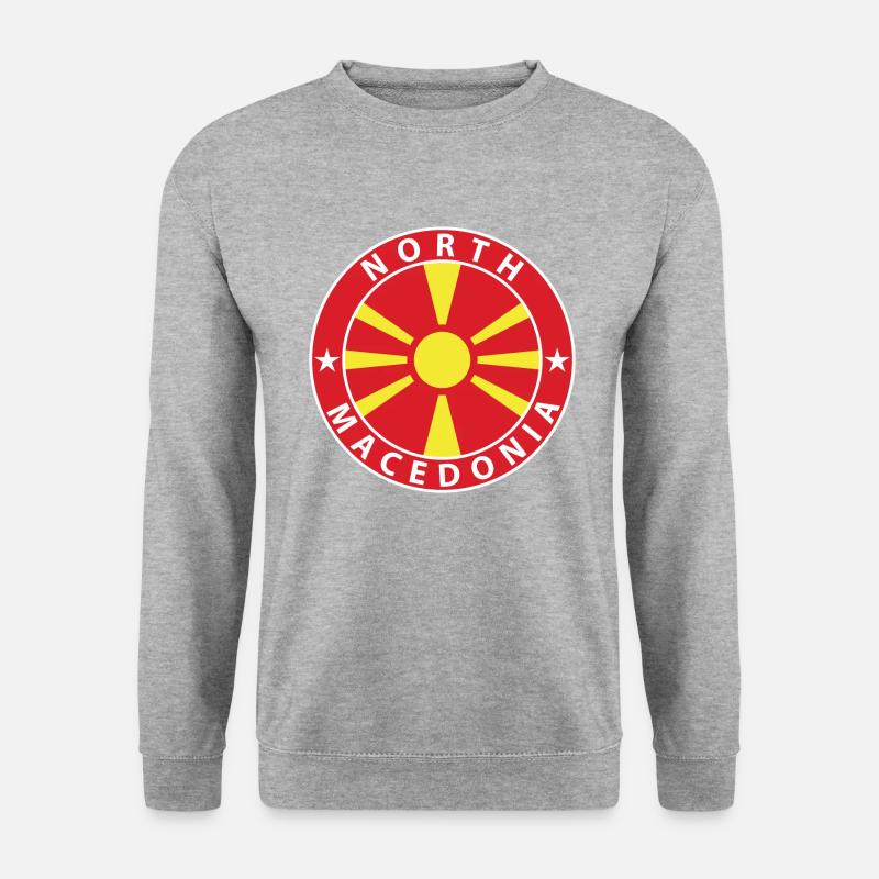 Nordmazedonien - Unisex Pullover - Weißgrau meliert