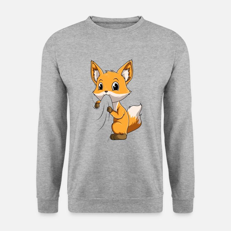 Fuchs - Unisex Pullover - Weißgrau meliert