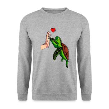 Tortoises - Unisex Sweatshirt - salt & pepper - Front - Alina (178cm) & Michal (187cm)