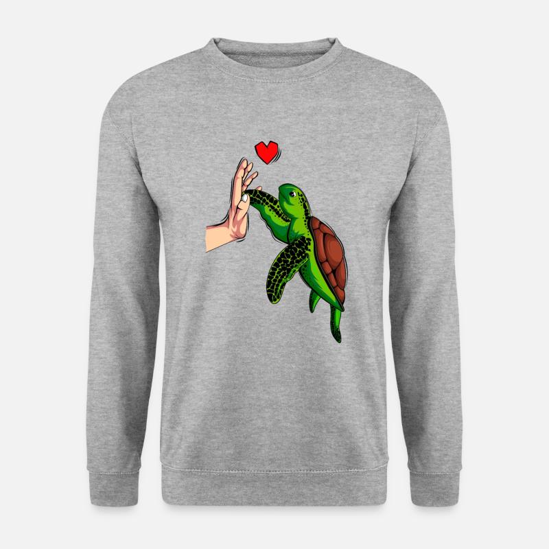 Schildkröten - Unisex Pullover - Weißgrau meliert