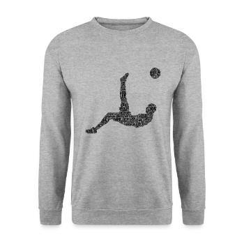 Fußball - Unisex Pullover - Weißgrau meliert - Vorne - Alina (178cm) & Michal (187cm)