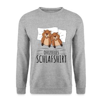 Biber - Unisex Pullover - Weißgrau meliert - Vorne - Alina (178cm) & Michal (187cm)