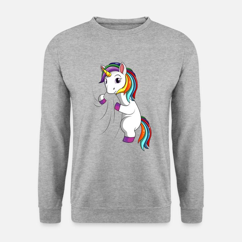 Einhorn - Unisex Pullover - Weißgrau meliert