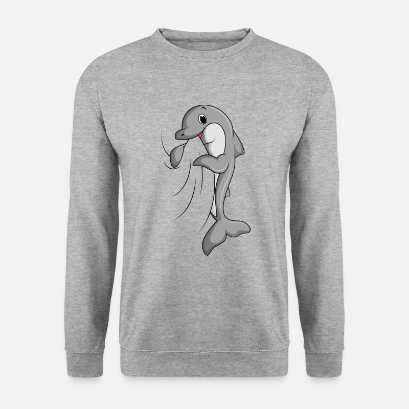 Delfin - Unisex Pullover - Weißgrau meliert