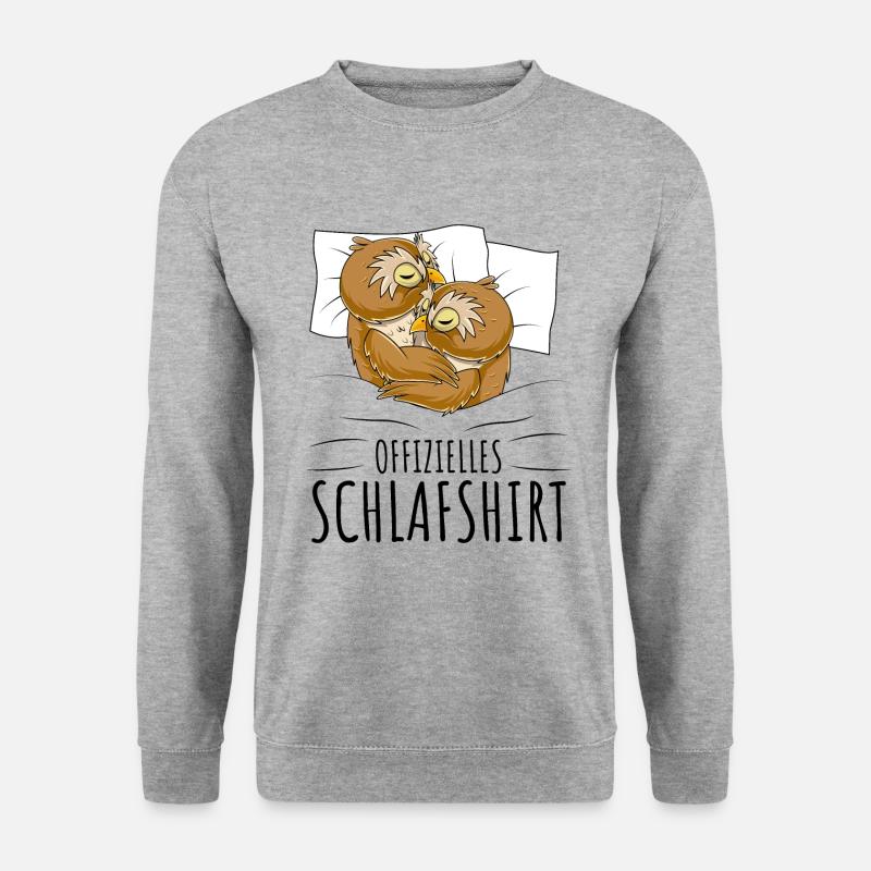 Eule - Unisex Pullover - Weißgrau meliert