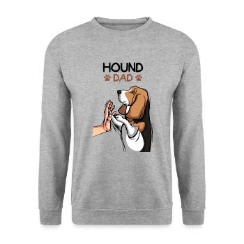 Basset Hound Dogs Papa Dad Owner - Unisex Sweatshirt - salt & pepper - Front - Alina (178cm) & Michal (187cm)