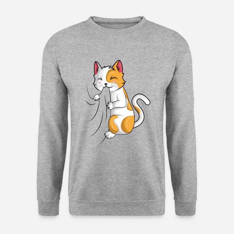 Katzen - Unisex Pullover - Weißgrau meliert