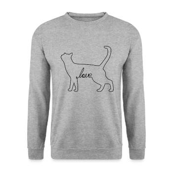 Félin - Sweat-shirt Unisexe - gris chiné - Devant - Alina (178cm) & Michal (187cm)