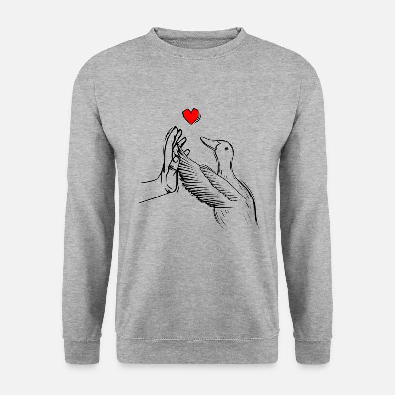 Ente - Unisex Pullover - Weißgrau meliert