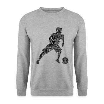 Fußball - Unisex Pullover - Weißgrau meliert - Vorne - Alina (178cm) & Michal (187cm)