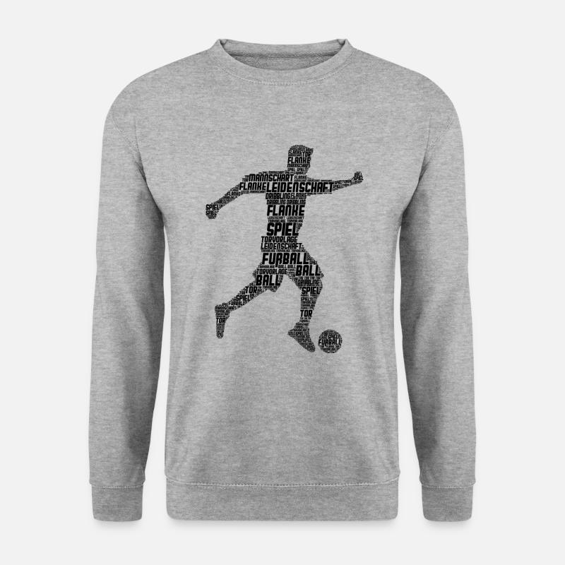 Fußball - Unisex Pullover - Weißgrau meliert