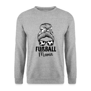 Fußball Mama Frauen - Unisex Pullover - Weißgrau meliert - Vorne - Alina (178cm) & Michal (187cm)