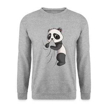 Panda lover Panda Bear Girl - Unisex Sweatshirt - salt & pepper - Front - Alina (178cm) & Michal (187cm)